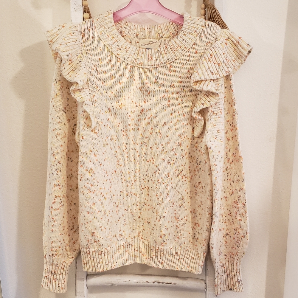 Universal Thread Cream Confetti Ruffle Sweater - Picture 2 of 6